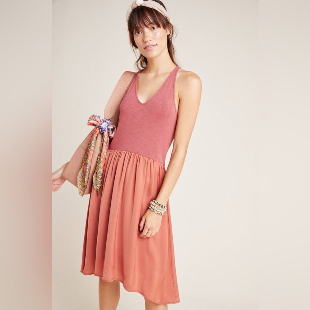 Dolan Left Coast for Anthropologie Rust‎ Fabiana Knit Tank Dress Medium